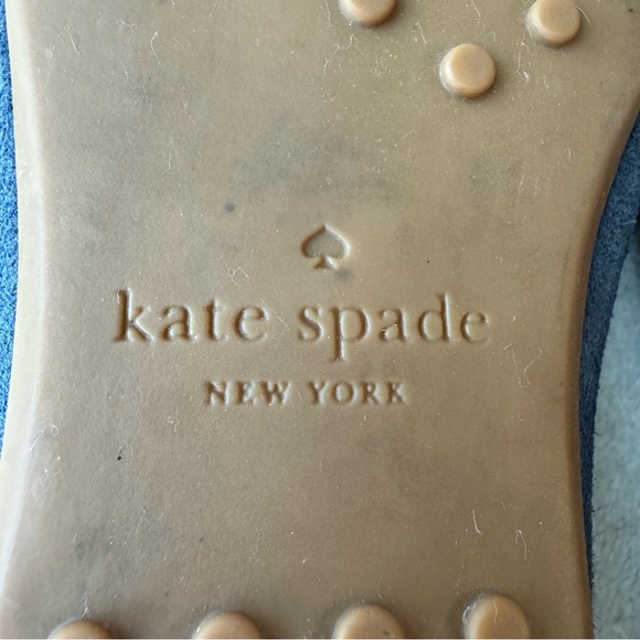 Kate Spade Carmen Navy Blue Suede Silver Emblem Driving Loafer Leather Upper - Picture 11 of 11